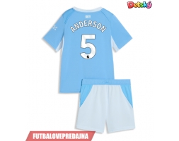 Lacne Dětský Futbalové dres Manchester City Elliot Anderson #5 2026-27 Krátky Rukáv - Domáci (+ trenírky)